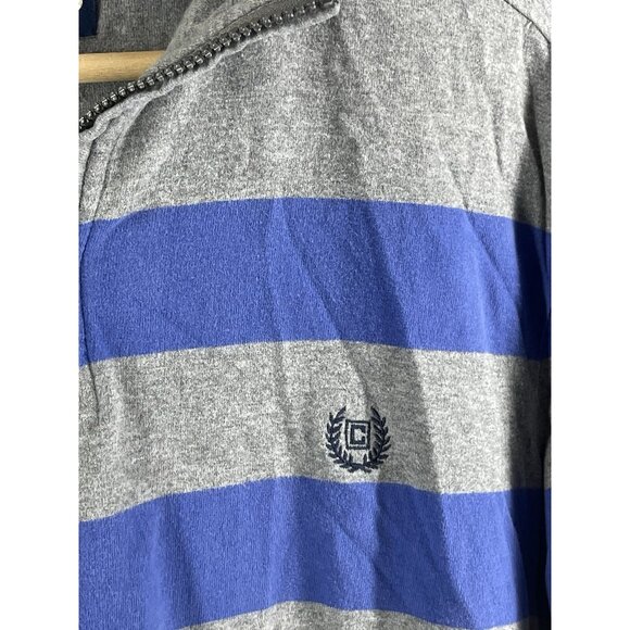 Chaps Long Sleeve Blue and Gray Striped T-Shirt (Size L) - Picture 5 of 7